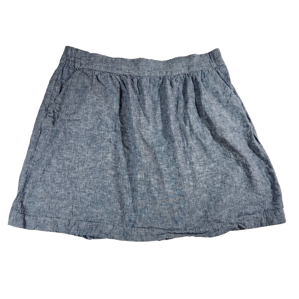 Loft Linen Blend Short Elastic Waist Womens XL Skirt